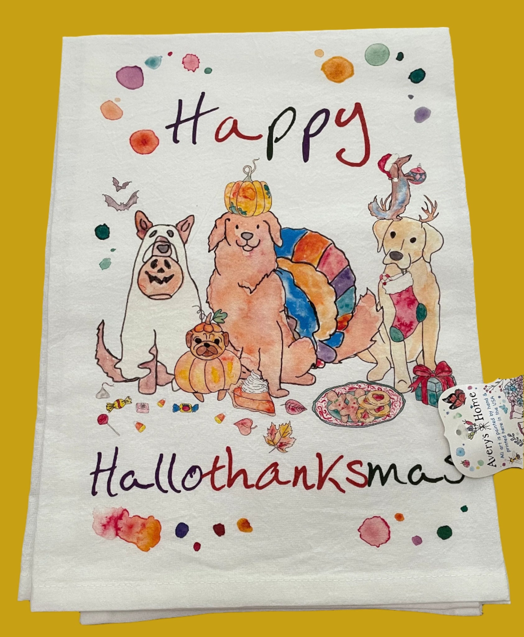 AH Happy Hallothankmas Linens