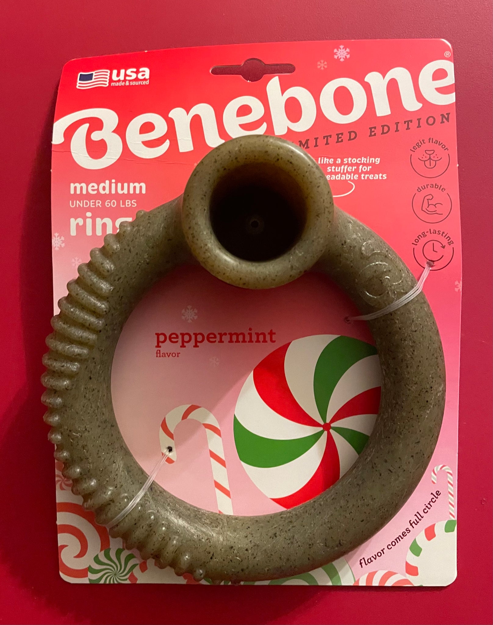 Benebone Holiday Peppermint Ring