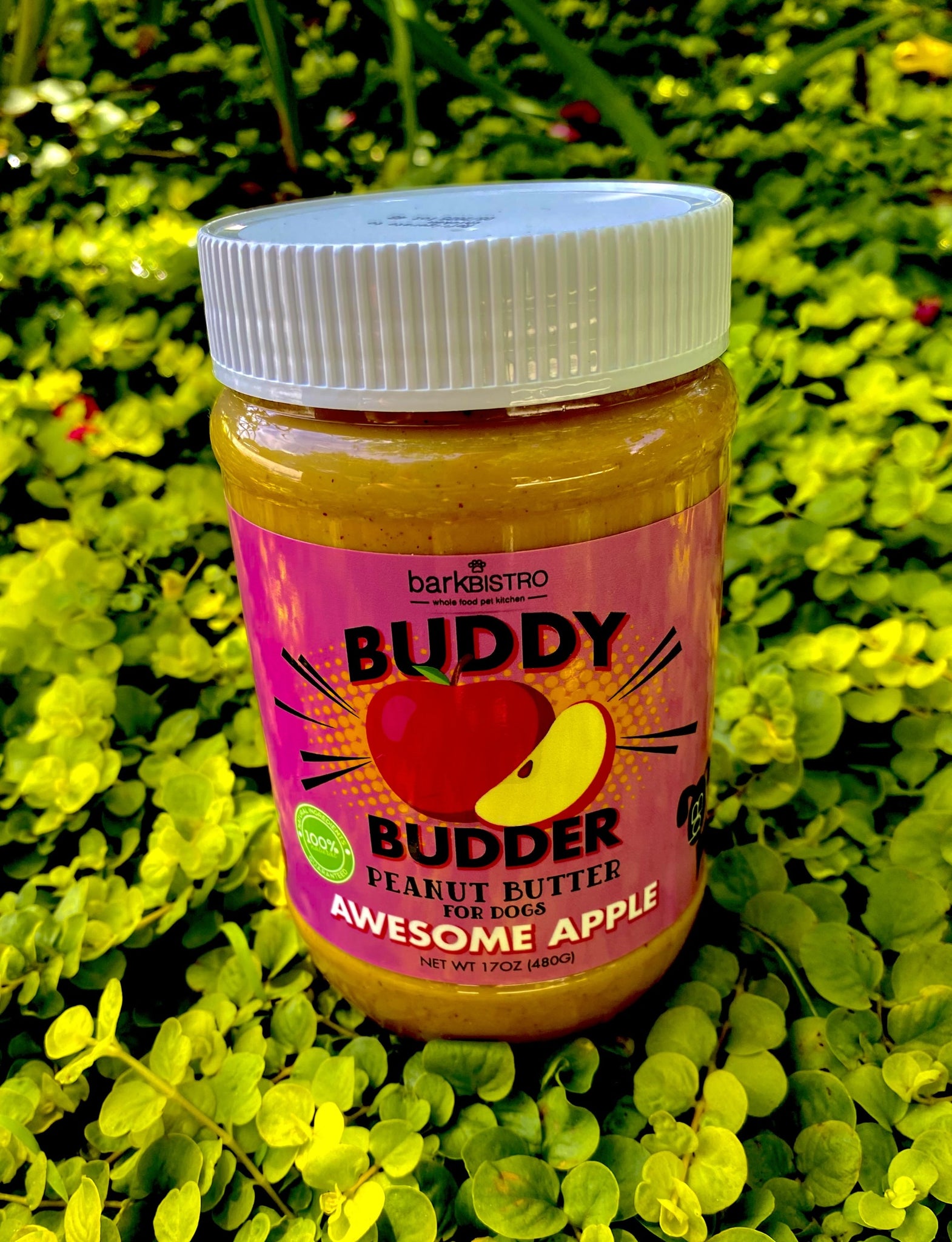 Bark Bistro Buddy Budder Peanut Butter For Dogs – Bangin' Bacon Flavor – 17 Oz (480g)